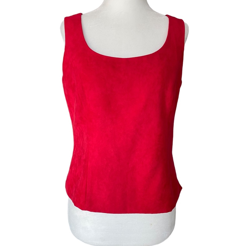 Coldwater Creek Red Faux Suede Crop Tank 6